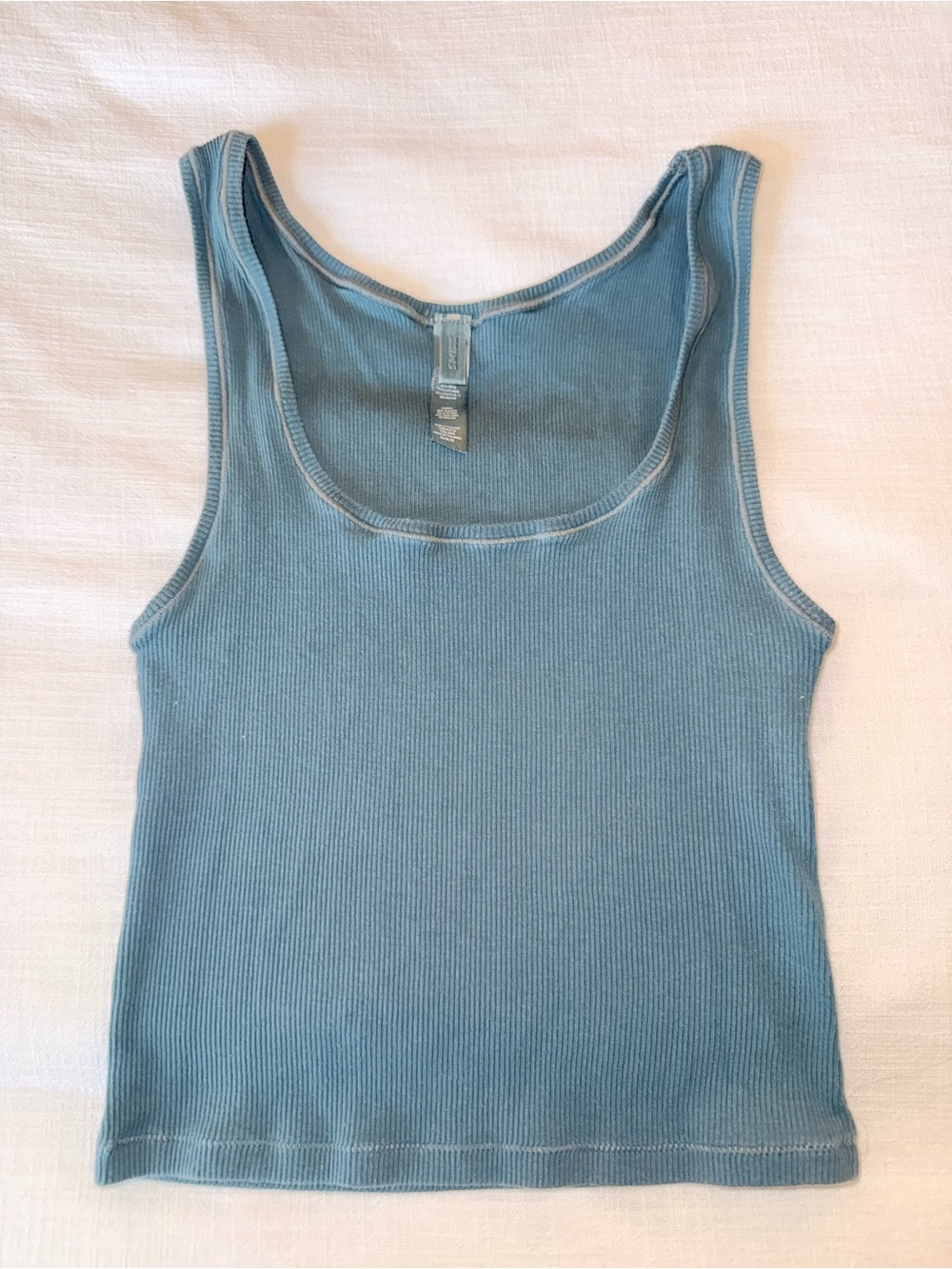 Skims Blue Ribbed Tank Top - Women